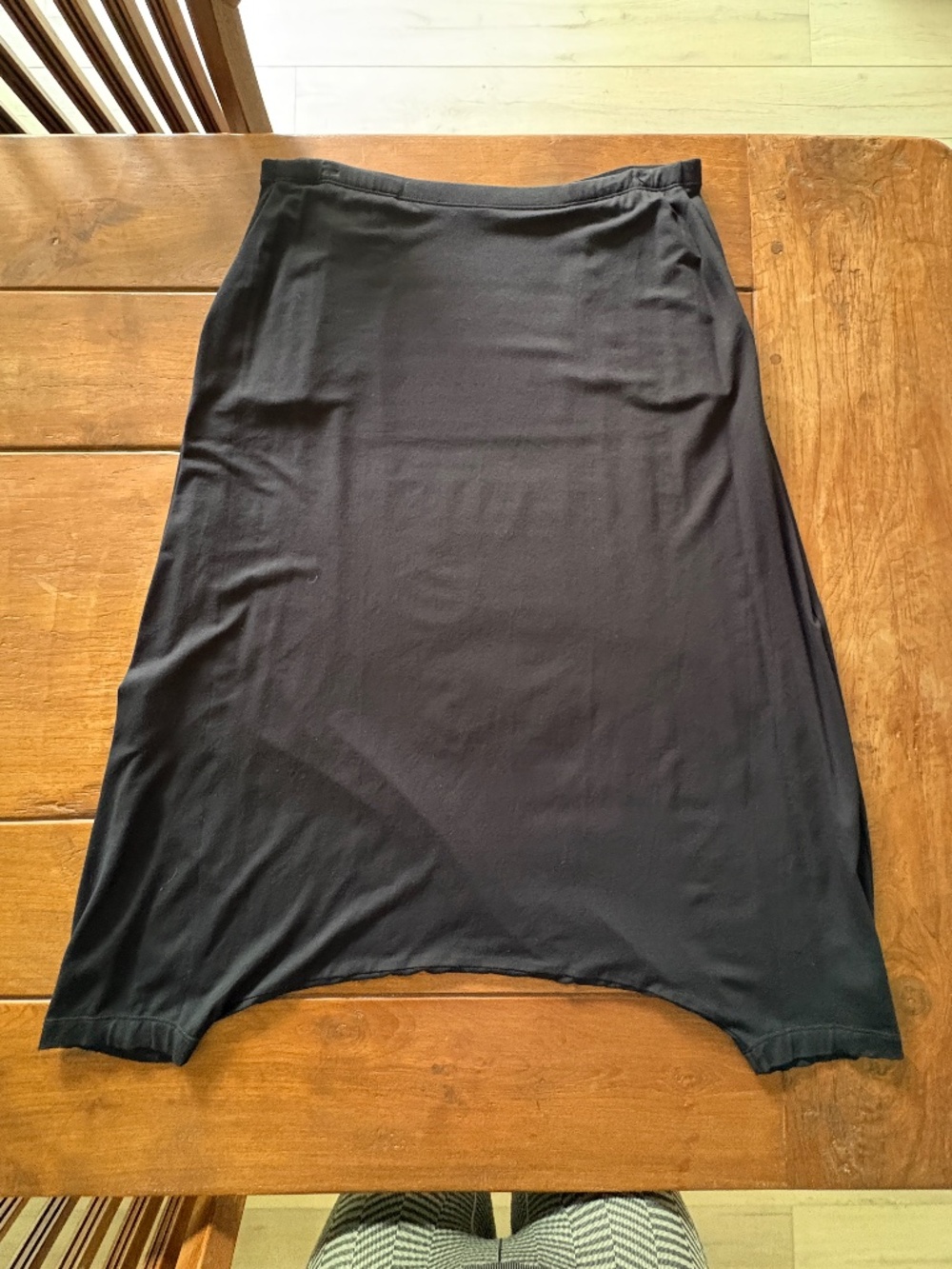 Eileen Fisher Black Asymmetric Midi Skirt
